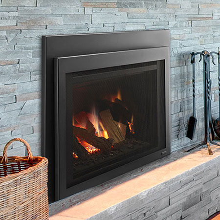 35" Ruby Contemporary IntelliFire Plus Direct Vent Fireplace Insert, Blower and Remote (Electronic Ignition) - Majestic