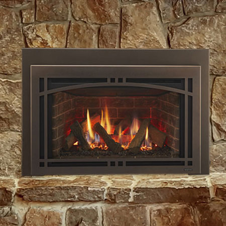 30" Ruby Tradtional IntelliFire Touch Direct Vent Fireplace Insert, Blower and Remote (Electronic Ignition) - Majestic