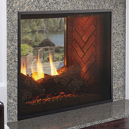 36" Fortress Indoor/Outdoor IntelliFire See-Thru Direct Vent Linear Fireplace  (Electronic Ignition) - Majestic