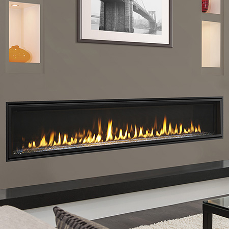 72" Echelon II IntelliFire Touch Direct Vent Linear Fireplace  (Electronic Ignition) - Majestic