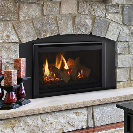 30" Ruby Tradtional IntelliFire Plus Direct Vent Fireplace Insert, Blower and Remote (Electronic Ignition) - Majestic