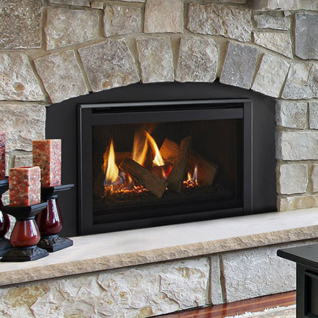 30" Ruby Tradtional IntelliFire Touch Direct Vent Fireplace Insert, Blower and Remote (Electronic Ignition) - Majestic