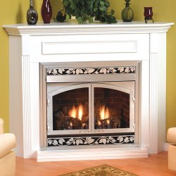 42" Standard Corner Cabinet Mantel, Built-In Base - Empire Comfort Systems